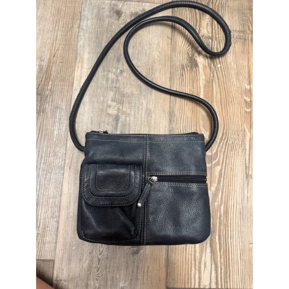 100% genuine Leather crossbody purse with outside pockets